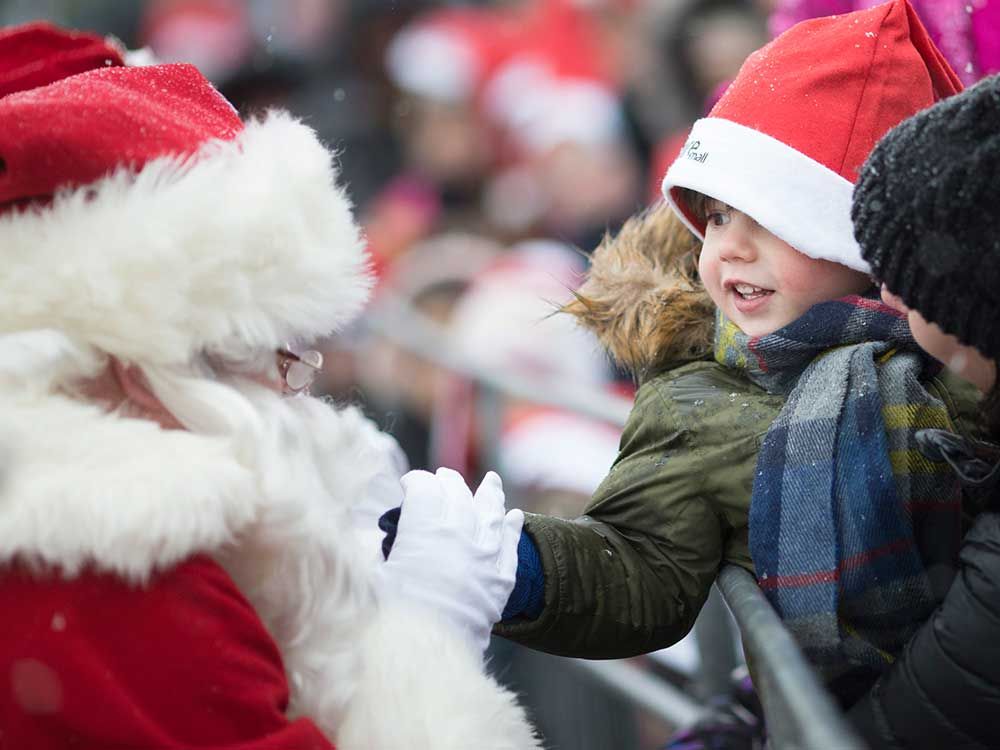 Santa Claus arrives at Devonshire Mall on Sunday